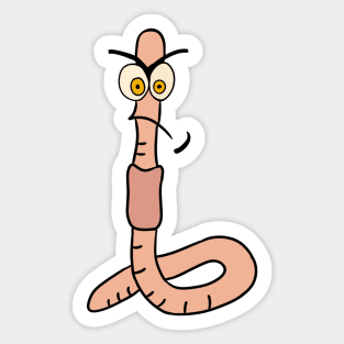 Cranky worm Sticker